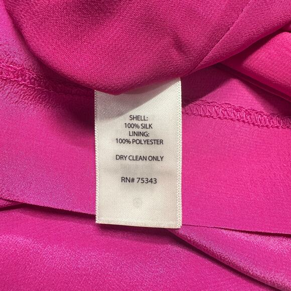 Cynthia Rowley Magenta Pink Purple 100% Silk Sleeveless V-neck Mini Slip Dress - Picture 10 of 10